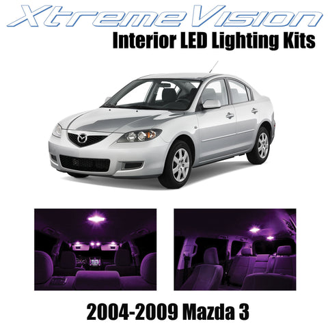 XtremeVision Interior LED for Mazda 3 MS3 2004-2009 (10 Pieces) Pink Interior LE