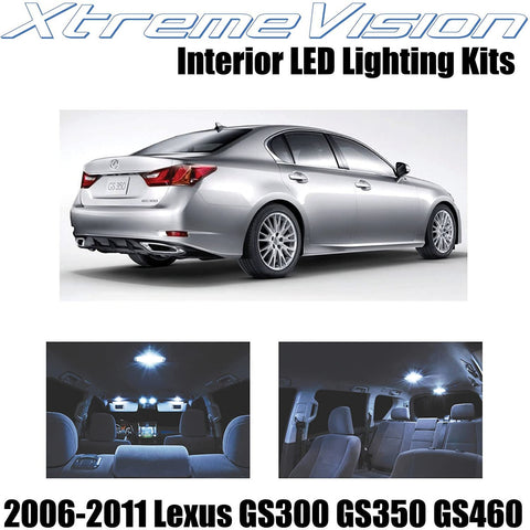 Xtremevision Interior LED for Lexus GS300 GS3500 GS460 2006-2011 (3 Pieces) Interior LED Kit + Installation Tool