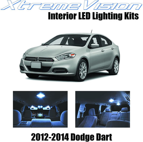 XtremeVision Interior LED for Dodge Dart 2012-2014 (6 Pieces) Cool White Interior LED Kit + Installation Tool