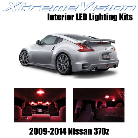 XtremeVision Interior LED for Nissan 370Z 2009-2014 (8 Pieces) Red Interior LED