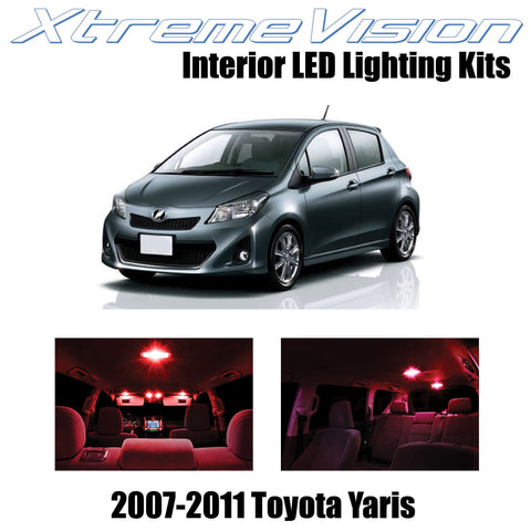 XtremeVision Interior LED for Toyota Yaris 2007-2011 (6 Pieces) Red Interior LED