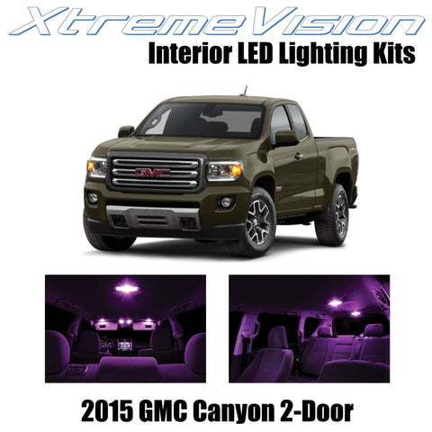 XtremeVision Interior LED for GMC Canyon 2-Door 2015+ (12 Pieces) Pink Interior