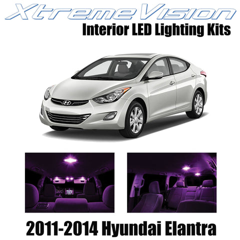 XtremeVision Interior LED for Hyundai Elantra 2011-2014 (4 Pieces) Pink Interior