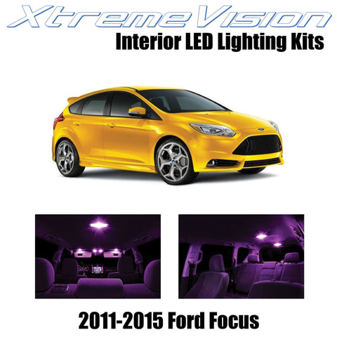 XtremeVision Interior LED for Ford Focus 2011-2015 (4 Pieces) Pink Interior LED