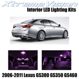 XtremeVision Interior LED for Lexus GS300 GS3500 GS460 2006-2011 (3 Pieces) Pink