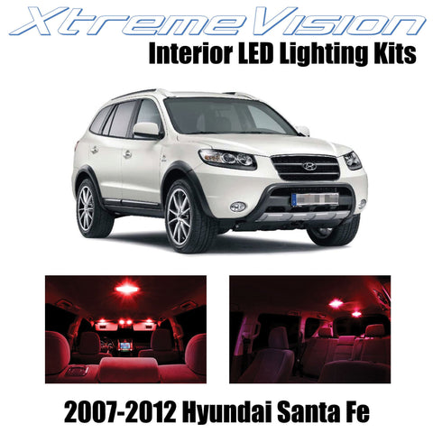 XtremeVision Interior LED for Hyundai Santa Fe 2007-2012 (8 Pieces) Red Interior