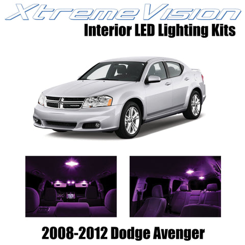 XtremeVision Interior LED for Dodge Avenger 2008-2012 (10 Pieces) Pink Interior