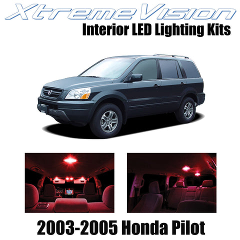 XtremeVision Interior LED for Honda Pilot 2003-2005 (10 Pieces) Red Interior LED