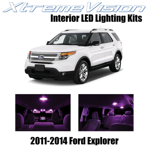 XtremeVision Interior LED for Ford Explorer 2011-2014 (6 Pieces) Pink Interior L