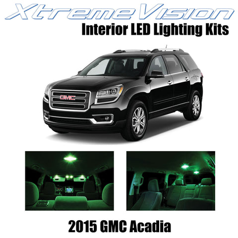 XtremeVision Interior LED for GMC Acadia 2015+ (12 Pieces) Green Interior LED Ki