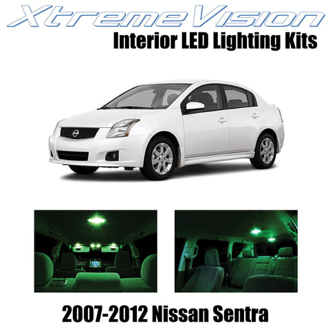 XtremeVision Interior LED for Nissan Sentra 2007-2012 (6 Pieces) Green Interior