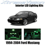 XtremeVision Interior LED for Ford Mustang 1994-2004 (5 Pieces) Green Interior L