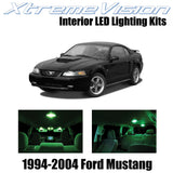 XtremeVision Interior LED for Ford Mustang 1994-2004 (5 Pieces) Green Interior L