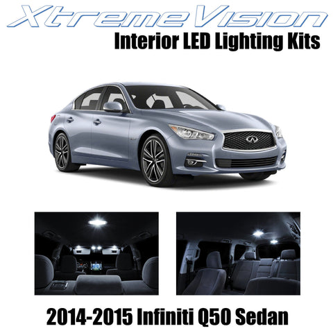 XtremeVision Interior LED for Infiniti Q50 Sedan 2014-2015 (10 Pieces) Pure Whit
