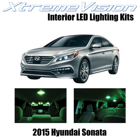 XtremeVision Interior LED for Hyundai Sonata 2015+ (5 Pieces) Green Interior LED