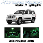 XtremeVision Interior LED for Jeep Liberty 2008-2013 (9 Pieces) Green Interior L