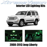 XtremeVision Interior LED for Jeep Liberty 2008-2013 (9 Pieces) Green Interior L