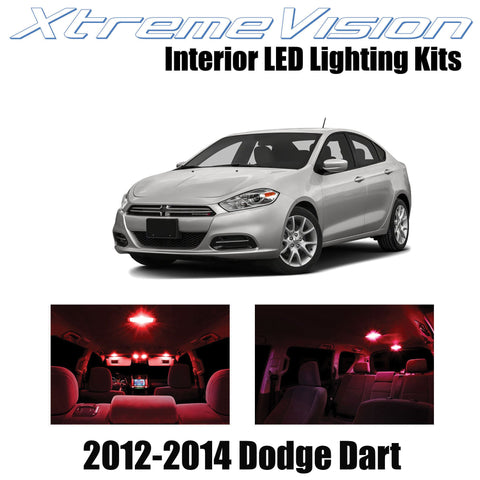 XtremeVision Interior LED for Dodge Dart 2012-2014 (6 Pieces) Red Interior LED K