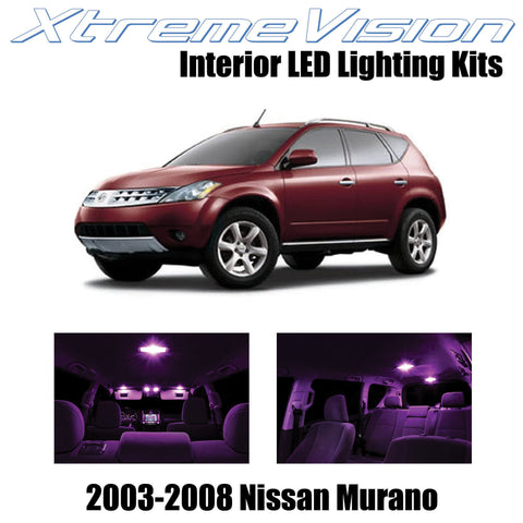 XtremeVision Interior LED for Nissan Murano 2003-2008 (9 Pieces) Pink Interior L