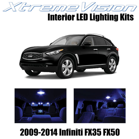 XtremeVision Interior LED for Infiniti FX35 FX50 2009-2014 (12 Pieces) Blue Inte