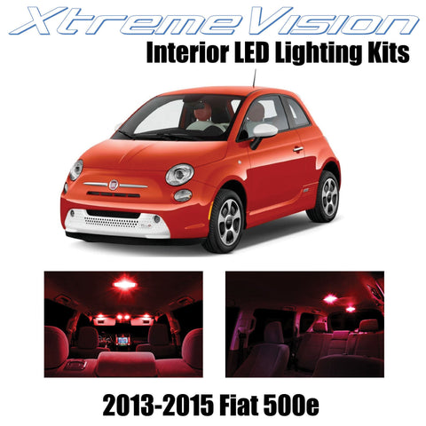 XtremeVision Interior LED for Fiat 500e Electric car 2013-2015 (3 Pieces) Red In
