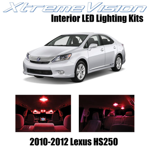 XtremeVision Interior LED for Lexus HS250 2010-2012 (5 Pieces) Red Interior LED