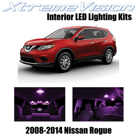 XtremeVision Interior LED for Nissan Rogue 2008-2014 (12 Pieces) Pink Interior L