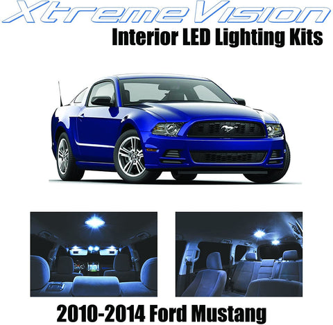 XtremeVision Interior LED for Ford Mustang 2010-2014 (5 Pieces) Cool White Interior LED Kit + Installation Tool