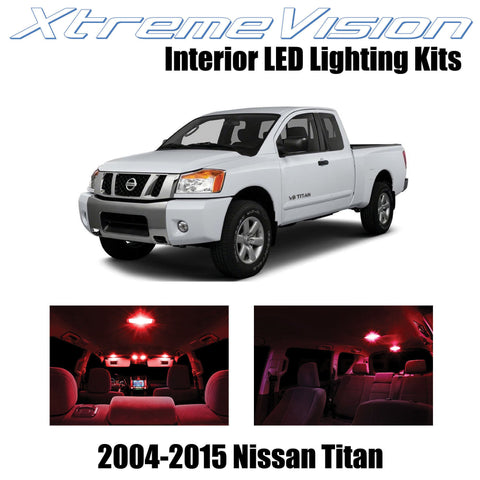 XtremeVision Interior LED for Nissan Titan 2004-2015 (16 Pieces) Red Interior LE