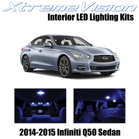 XtremeVision Interior LED for Infiniti Q50 Sedan 2014-2015 (10 Pieces) Blue Inte