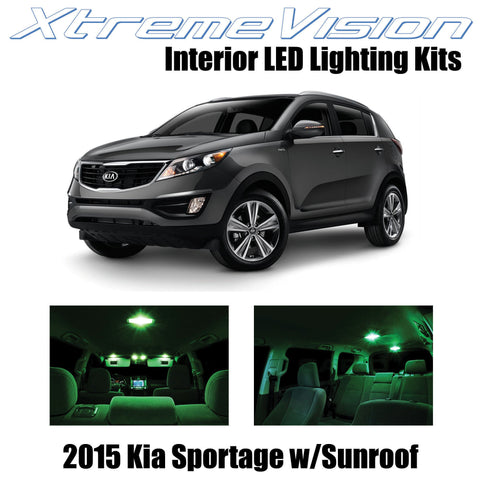 XtremeVision Interior LED for Kia Sportage w/ Panoramic Sunroof 2015 (8 Pieces)