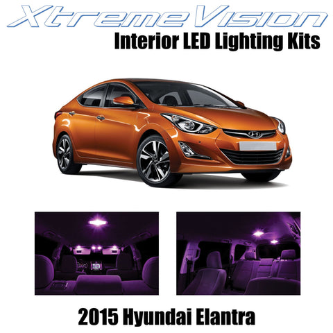 XtremeVision Interior LED for Hyundai Elantra Sedan 2015+ (8 Pieces) Pink Interi