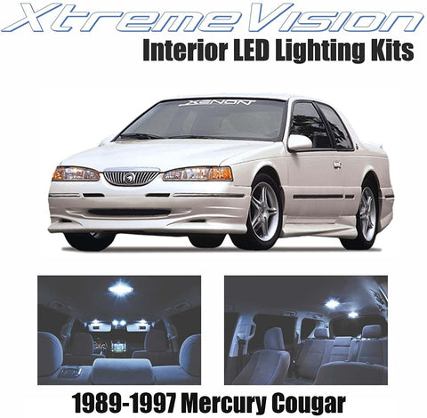 XtremeVision Interior LED for Mercury Cougar 1989-1997 (7 Pieces) Cool White Interior LED Kit + Installation Tool