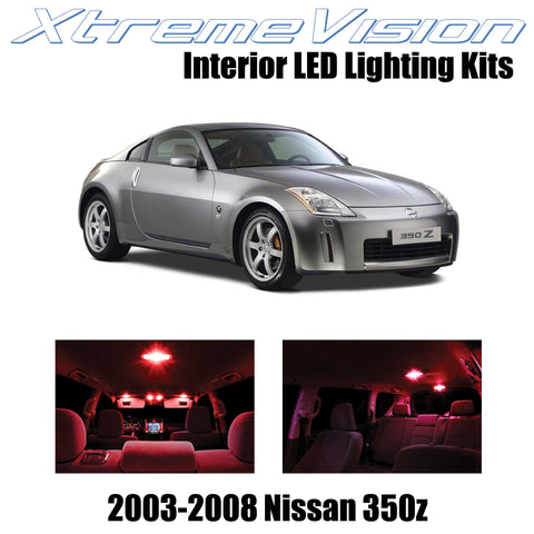 XtremeVision Interior LED for Nissan 350Z 2003-2008 (5 Pieces) Red Interior LED