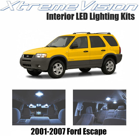 Xtremevision Interior LED for Ford Escape 2001-2007 (6 Pieces) Cool White Interior LED Kit + Installation Tool
