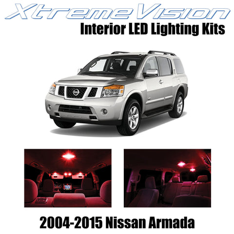 XtremeVision Interior LED for Nissan Armada 2004 -2015 (16 Pieces) Red Interior