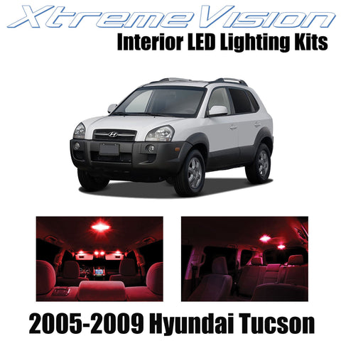 XtremeVision Interior LED for Hyundai Tuscon 2005-2009 (6 Pieces) Red Interior L