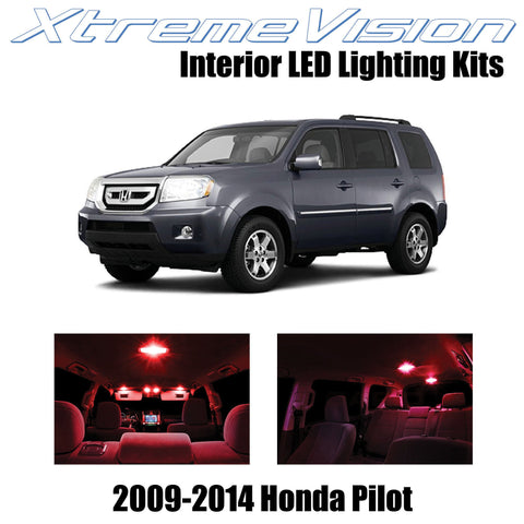 XtremeVision Interior LED for Honda Pilot 2009-2014 (16 Pieces) Red Interior LED