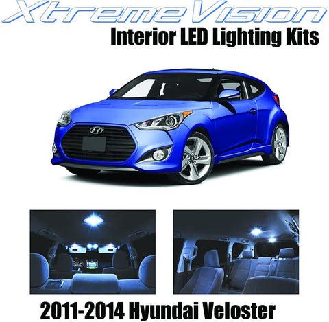 XtremeVision Interior LED for Hyundai Veloster 2011-2014 (7 Pieces) Cool White Interior LED Kit + Installation Tool
