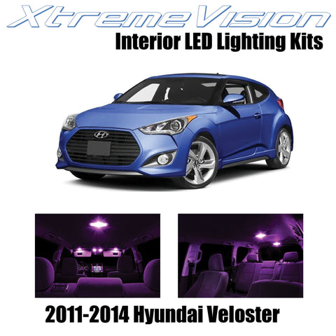 XtremeVision Interior LED for Hyundai Veloster 2011-2014 (7 Pieces) Pink Interio