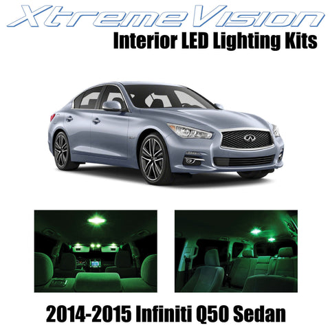 XtremeVision Interior LED for Infiniti Q50 Sedan 2014-2015 (10 Pieces) Green Int