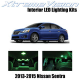 XtremeVision Interior LED for Nissan Sentra 2013-2015 (4 Pieces) Green Interior