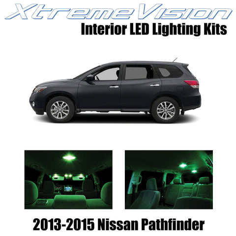 XtremeVision Interior LED for Nissan Pathfinder 2013-2015 (9 Pieces) Green Inter