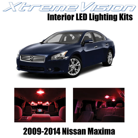 XtremeVision Interior LED for Nissan Maxima 2009-2014 (14 Pieces) Red Interior L