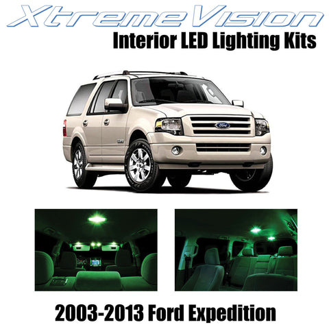 XtremeVision Interior LED for Ford Expedition 2003-2013 (14 Pieces) Green Interi