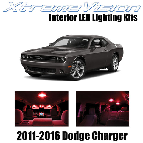 XtremeVision Interior LED for Dodge Challenger 2011-2016 (16 Pieces) Red Interio