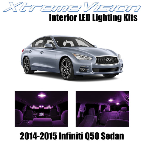 XtremeVision Interior LED for Infiniti Q50 Sedan 2014-2015 (10 Pieces) Pink Inte