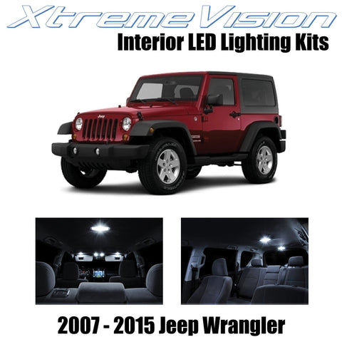 XtremeVision Interior LED for Jeep Wrangler JK 2007-2015 (5 Pieces) Pure White I