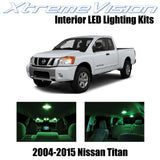 XtremeVision Interior LED for Nissan Titan 2004-2015 (16 Pieces) Green Interior