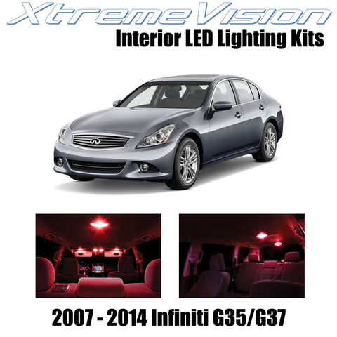 XtremeVision Interior LED for Infiniti G35 G37 Sedan 2007-2014 (10 Pieces) Red I